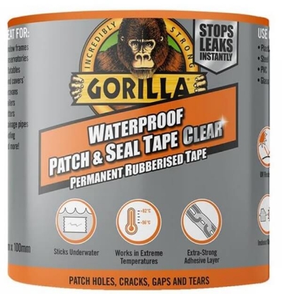Fotografija izdelka GORILLA  vodotesen trak prozoren Patch & Seal (2,4 m x 100 mm)
