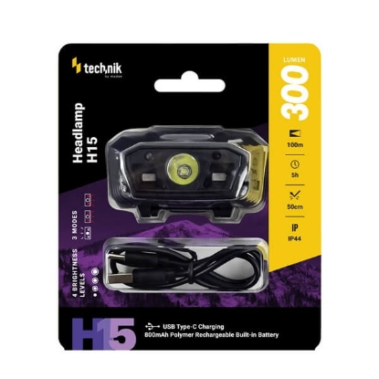 Fotografija izdelka Naglavna Svetilka Technik  MT-H aku. XTE Led+USB C 220lm 