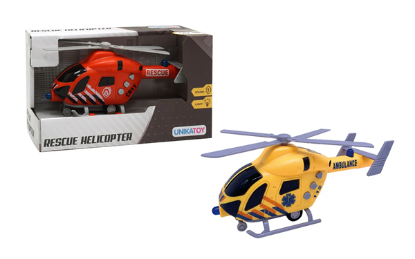 Prikaži podrobnosti za  Igrača Helikopter z zvokom + lučmi UNIKATOY Fotografija izdelka Igrača Helikopter z zvokom + lučmi UNIKATOY