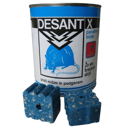 Prikaži podrobnosti za  Vaba za miši in podgane DESANT X, parafinski bloki, 200 g Fotografija izdelka Vaba za miši in podgane DESANT X, parafinski bloki, 200 g