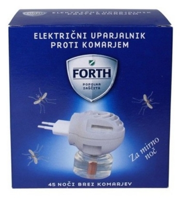 Prikaži podrobnosti za  Repelent uprajalnik elektr.  proti komarjem + vložek FORTH Fotografija izdelka Repelent uprajalnik elektr.  proti komarjem + vložek FORTH