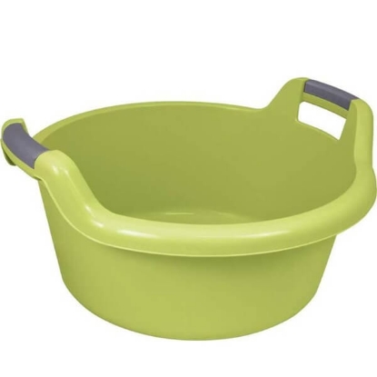 skleda z ročaji, skleda 27L, zelena skleda, skleda za shranjevanje, prostorna skleda, gospodinjska skleda, vrtnarska skleda, skleda za vodo, skleda za prenašanje, trpežna skleda, mehanizacija Miler, kmetijska mehanizacija