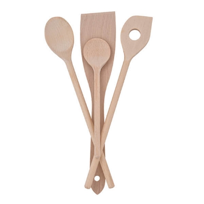 set drvenih varjača, DOMY DO 95313, lesene kuhalnice, varjače za kuhinjo, kuhinjski pripomočki, naravni les, lopatica z odprtino, varjače za občutljive posode, komplet kuhinjskih pripomočkov, mehanizacija Miler, kmetijska mehanizacija