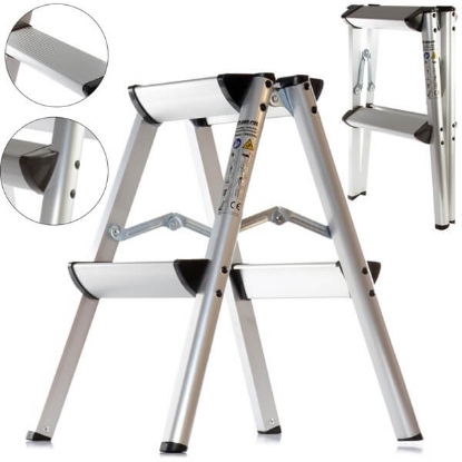 Fotografija izdelka Lestev zložljiva - 2 stopnici ALU dvostranska