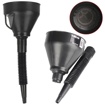 plastični lijak, lejek za gorivo, lejek za olje, lejek za tekočine, lejek z sitkom, elastična cev, orodja za delavnico, avtomobilski servis, mehnaizacija Miler, kmetijska mehanizacija, kmetijska oprema