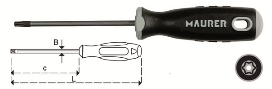 Fotografija izdelka Izvijač TORX 6-kotni 30 x 115 MAURER