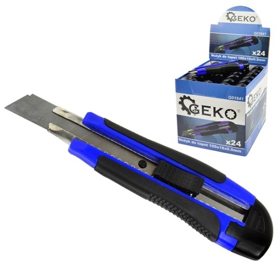 tapetni nož 18 mm, univerzalni nož, snap-off rezilo, rezilo iz ogljikovega jekla, nož za tapete, utility knife 18 mm, rezalni nož za karton, nož z lomljivim rezilom
