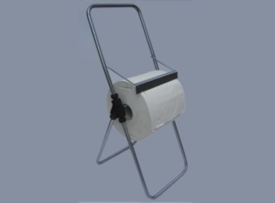 držalo za papirnate brisače, talno držalo, paper roll holder, pocinkano jeklo, industrijsko držalo, brisače 30 cm, nosilec papirja, papirnate rolice, delavnica, kuhinjsko držalo