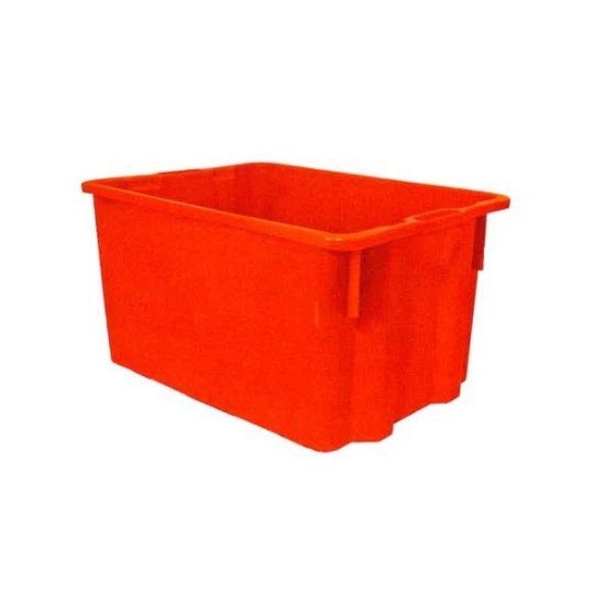 zaboj za grozdje, zaboj za meso, prehrambeni zaboj, plastični zaboj 65 L, zaprt zaboj za živila, vinogradniški zabojnik, industrijska gajbica za meso, oranžni zaboj za hrano, plastični zaboj s pokrovom, zaboj za transport živil