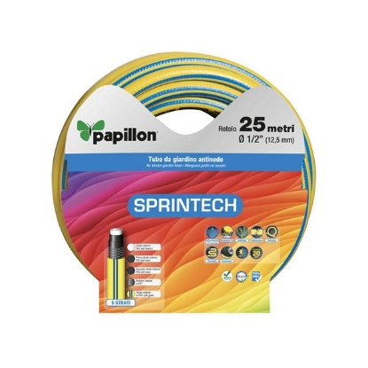 vrtna cev 3/4", cev za zalivanje, cev 25m, Papillon cev, cev brez ftalatov, anti-alga cev, neprepletajoča se cev, cev za vrt, profesionalna vrtna cev, cev Sprintech