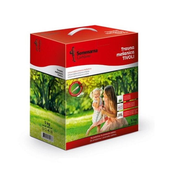 travna mešanica, trava Tivoli, seme za trato, trata za vrt, rekreacijske površine, travna semena za park, trava za polsenco, mešanica za trato, Tivoli 5kg