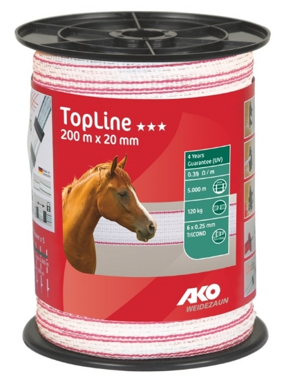 Fotografija izdelka Trak za el. pastir  TopLine 20mm (120 kg, 200 m) -roza