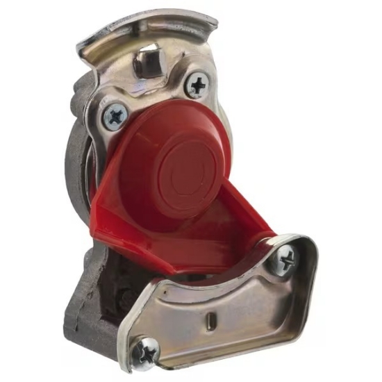 spojka za zrak z ventilom, rdeča zračna spojka, M22x1,5 zavorna spojka, spojka brake line, pnevmatska spojka z ventilom, zračna spojka za tovornjak, rdeča spojka priklopnik, spojka zračni sistem M22, varnostna spojka za zavore