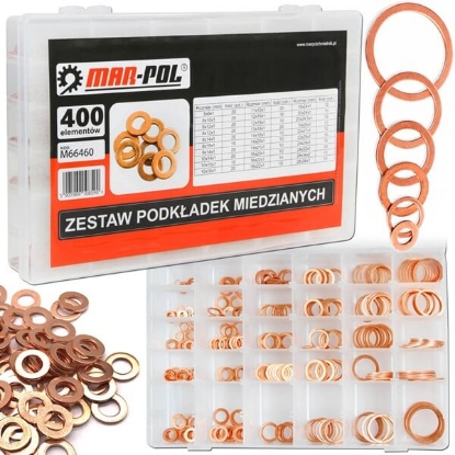 Prikaži podrobnosti za  Podložke bakrene - sortiment 400 kos Fotografija izdelka Podložke bakrene - sortiment 400 kos