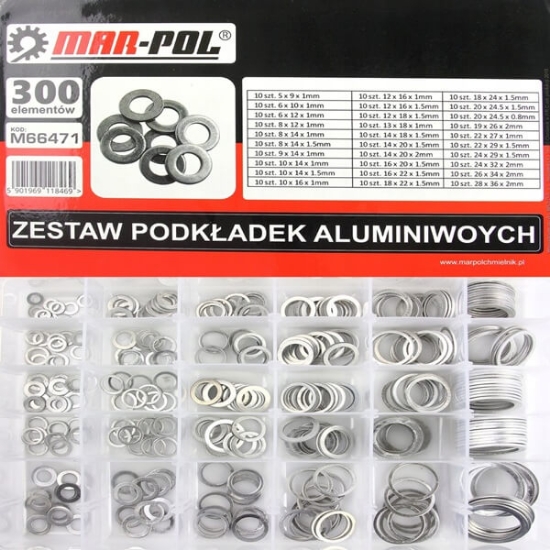 Fotografija izdelka Podložke aluminij - sortiment 300 kos