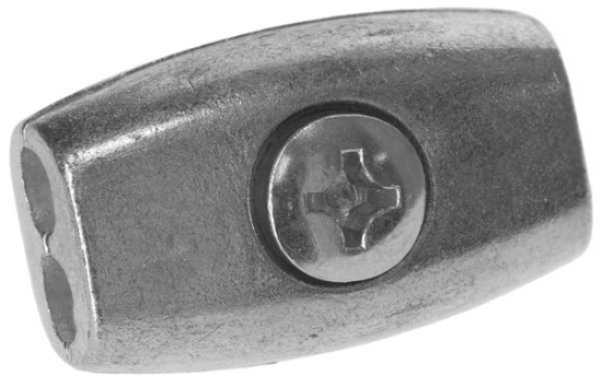 spojka za električne vrvice, spojka za pletenice 2,5 mm, pocinkana spojka, električna ograja pribor, spojka za ograjo