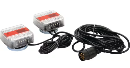 komplet LED luči, magnetne luči prikolica, 12V zadnje luči, KRAMP LED set, LED prikolice, magnetna montaža luči, 7-pinski vtič, LED osvetlitev registrske tablice, prikolice osvetlitev, univerzalni komplet luči