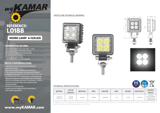 Fotografija izdelka Žaromet  delovni LED 4+12x LED