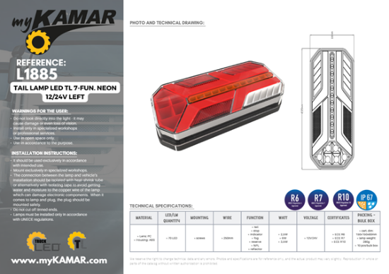 Fotografija izdelka Svetilka stop LED, leva