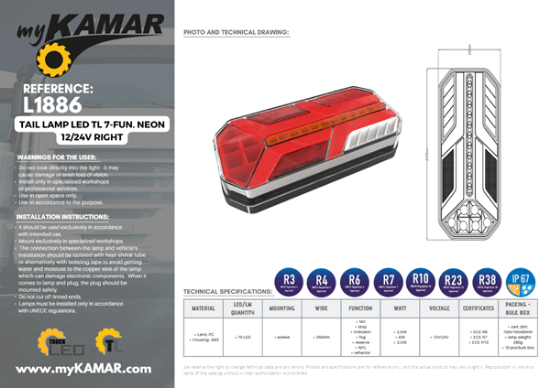 Fotografija izdelka Svetilka stop LED, desna
