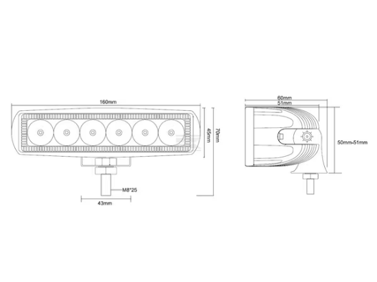 Fotografija izdelka Delovna LED luč-18W-1620lm, usmerjen snop