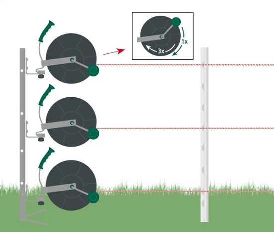 Fotografija izdelka Navijalec kompaktni z obešalom za žico/trak/el.vrvico 3/1
