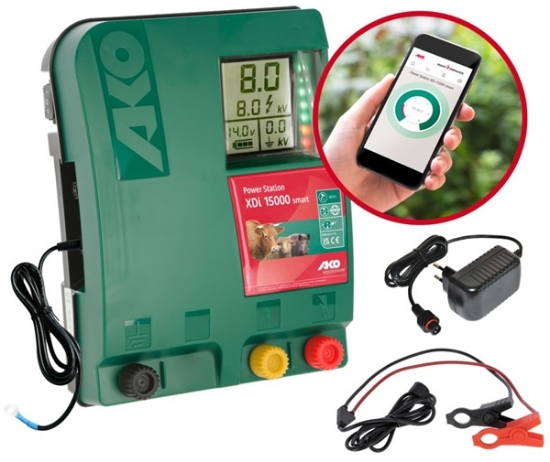AKO Power Station XDi 10000 Smart, električni pašni aparat, pametni pašni aparat, DUO 12/230 V, 15 J, pašni sistem, električni pastir, AKO smart Energizer, pametni nadzor, ograja za živali, profesionalni pašni aparat