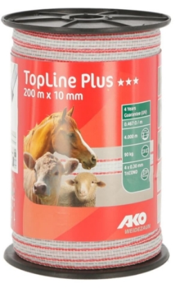 Fotografija izdelka Trak za pašne ograje TopLine Plus, 200 m x 10 mm