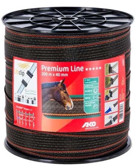 Fotografija izdelka Trak za el. pastir  PREMIUM, 200 m x 40 mm