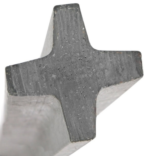 Fotografija izdelka Palica iz recikliranih materialov s križnim profilom, 200 cm