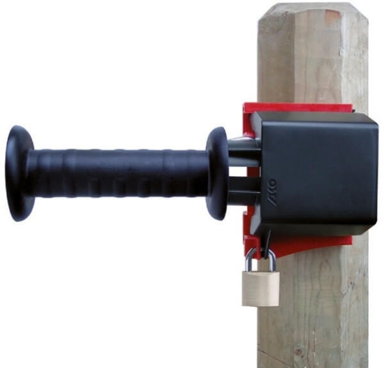 GATE LOCK komplet, ročka za vrata, zaklepanje ograje, varnostni sistem za vrata, elektro ograja, dvodelno ohišje, obešanka z ključem, vratni izolator, varna vrata za pašnik, dodatki za ograjo