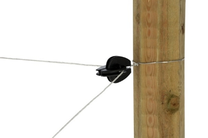 kotni izolator, napenjalni izolator, izolator za žico, začetni izolator, končni izolator, izolator s kovinskim vložkom, pašne ograje, izolator vreča 10 kos, robusten izolator, črn izolator