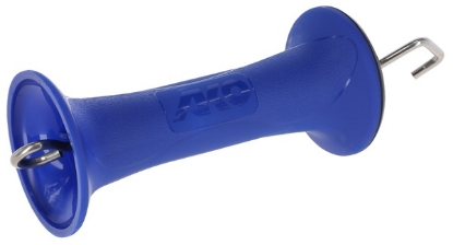 ročka za ograjo, ročaj za elektro ograjo, Premium ročka, ročka za vrata, ročka z omejitvijo vzmeti, nerjavno jeklo, modra ročka, dodatki za elektro ograje, trpežna ročka, ročka 5 kos