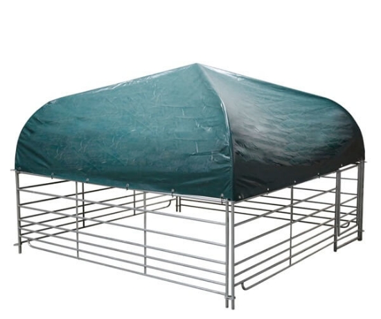 pašno zaklonišče, ovce, koze, mobilno zaklonišče, UV stabilna ponjava, zaščita pred vremenskimi vplivi, montaža brez orodja, 2,75 m x 2,75 m, strešna konstrukcija, prenosno