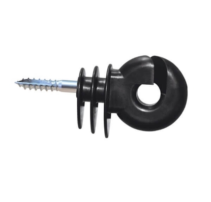 okrogli izolator, Easy Drill, EDX, samorezni navoj, izolator za les, PVC izolator, za trak do 10 mm, za žico, za pletenico, za vrvico, odporen na udarce, pocinkana opora, enostavno privijanje, manj pokanja lesa, nastavki za privijanje