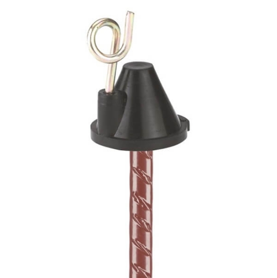 nadomestni izolator, izolator s kovinskim ušescem, izolator za trak, izolator za žico, izolator za pletenico, nadomestni del, trpežna plastika, enostavna namestitev, natikanje, ograjni izolator