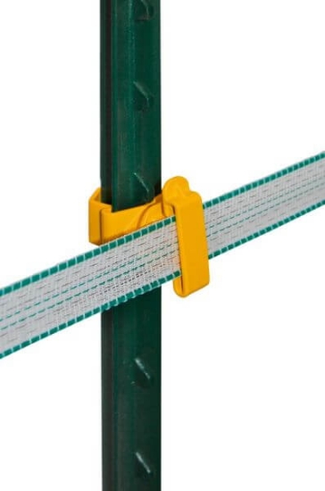 Fotografija izdelka Izolator za trak T-Post, rumen, 25 kom