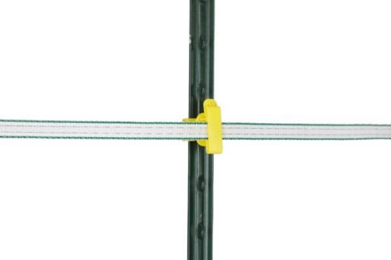 Fotografija izdelka Izolator za trak T-Post, rumen, 25 kom