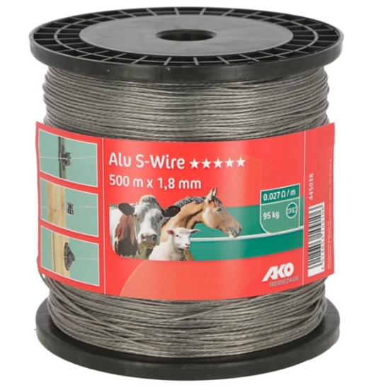 žična pletenica, 7 pletenic, aluminij, visoka prevodnost, lahka, prilagodljiva, visoka trpežnost, povečana prelomna obremenitev, 500 m, 1,8 mm, 0,027 Ω/m, 95 kg