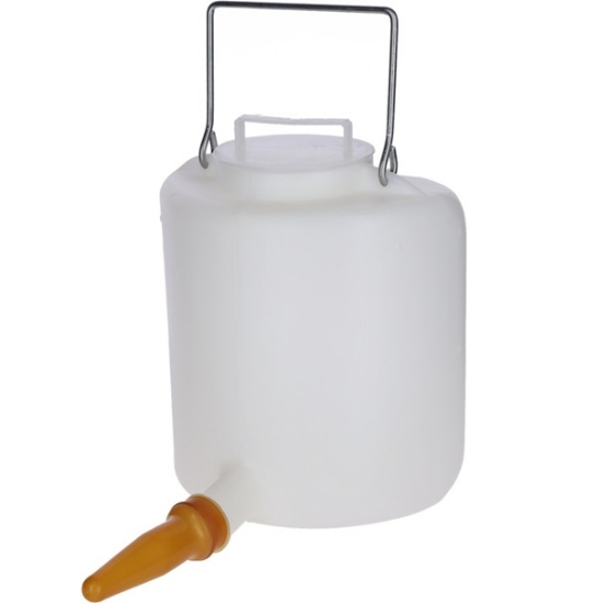 Fotografija izdelka PVC vedro za pitje s pokrovom, polkrogel, kovinski ročaj, 6 L