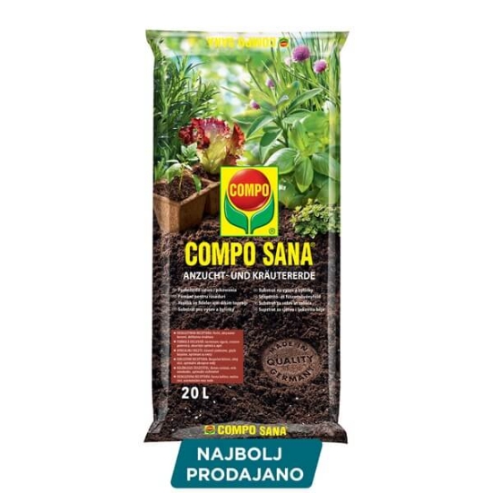 Fotografija izdelka Zemlja COMPO SANA za setev in zelišča, 20 L