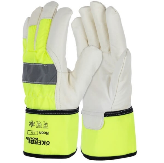 Fotografija izdelka Neonske zimske rokavice iz kozjega usnja, velikost 10/XL