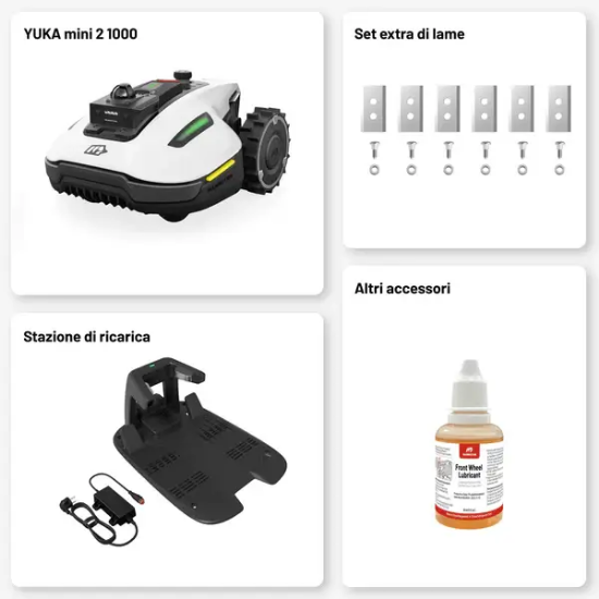 Fotografija izdelka Robotska kosilnica YUKA mini 2 1000 + gratis hiška do 31.8.2026