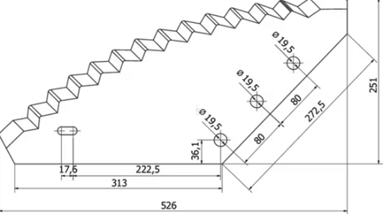 Fotografija izdelka Nož za mešalno prikolico na polžu BVL