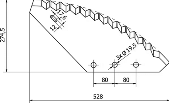 Fotografija izdelka Nož za mešalno prikolico na polžu BVL