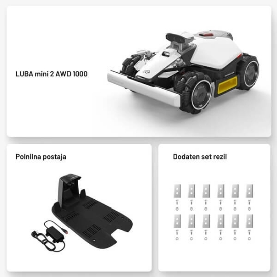 Fotografija izdelka Robotska kosilnica Luba mini 2 AWD 1000 + gratis hiška