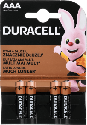 Fotografija izdelka DURACELL Alkalna baterija, AAA, LR03, 4 kos