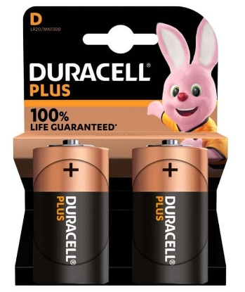 Fotografija izdelka DURACELL Alkalna baterija, D, LR20, 2 kos