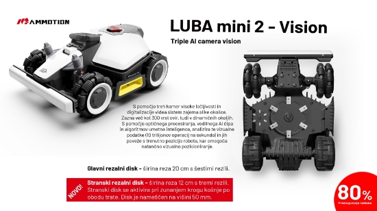Fotografija izdelka Robotska kosilnica Luba mini 2 AWD 1000 + gratis hiška