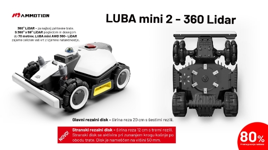 Fotografija izdelka Robotska kosilnica Luba mini 2 AWD 1000 + gratis hiška